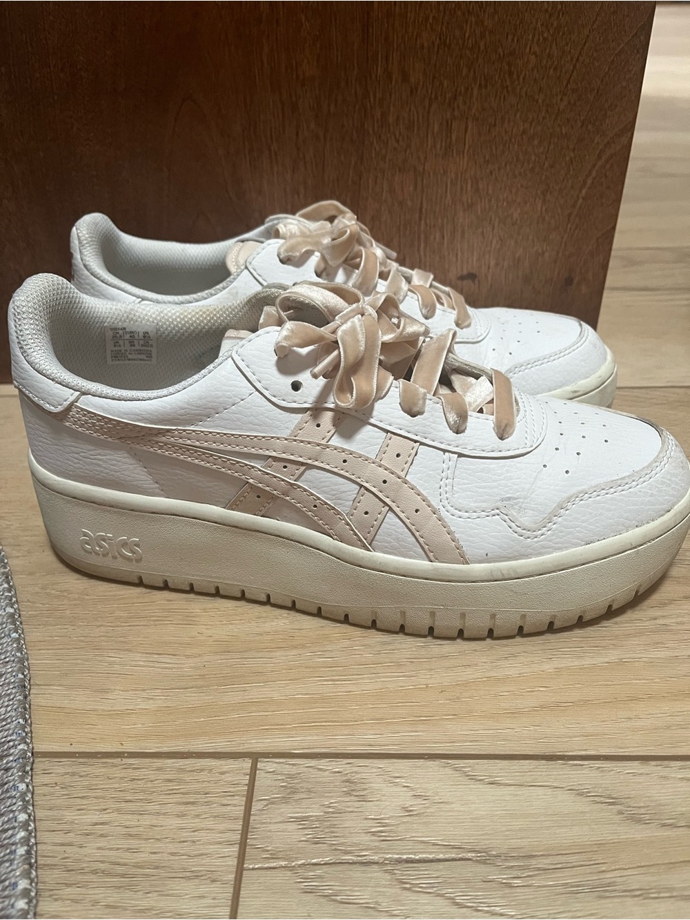 ASICS Japan White Sneakers with Pale Pink Accents